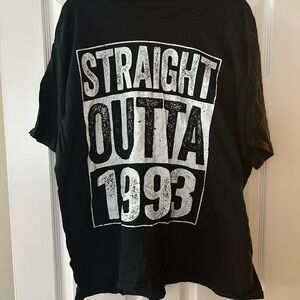 Black Graphic Tee with Bold Print